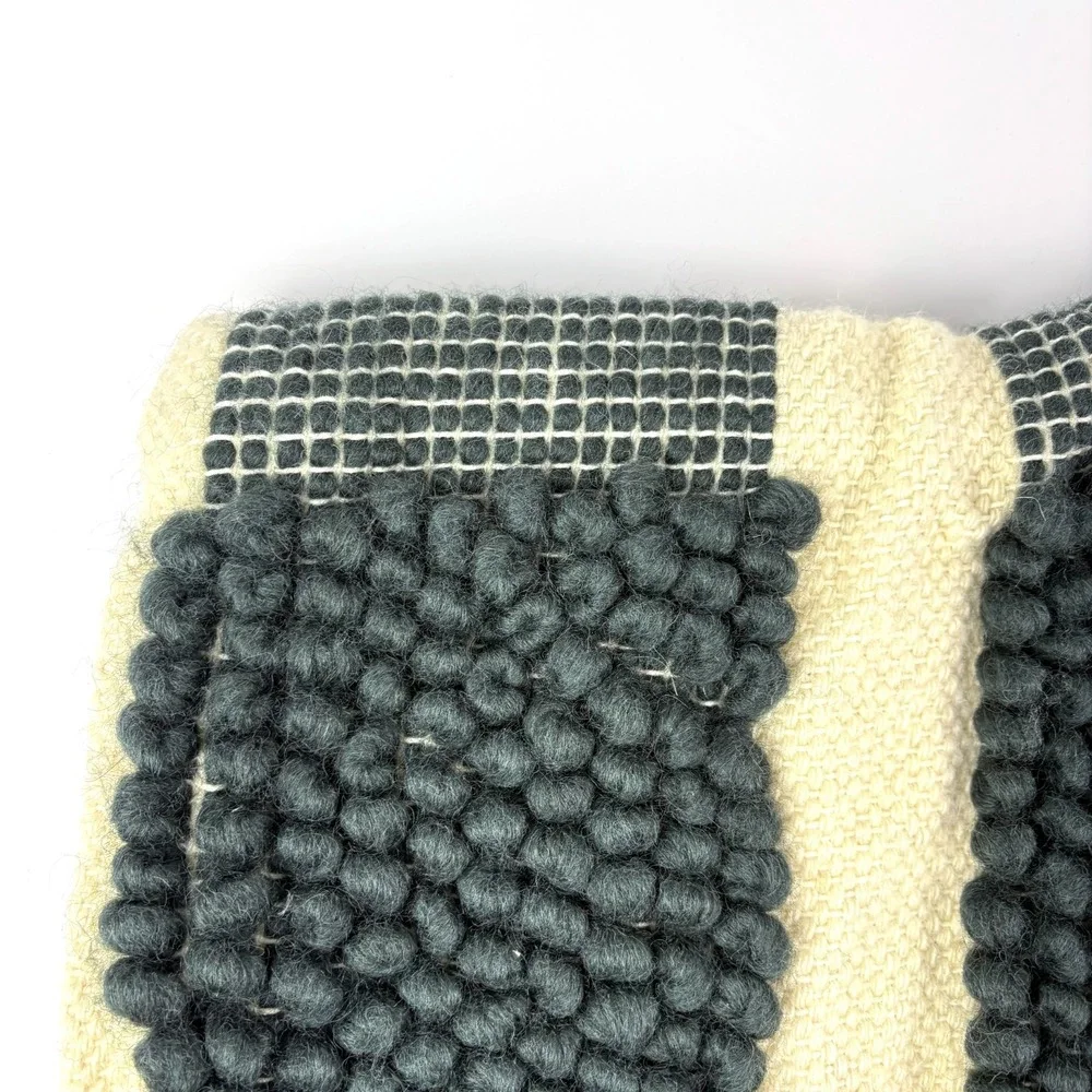 Crate & Barrel Bubble Wool Pillow‎ Sham Cover Only Dark Green 23x23